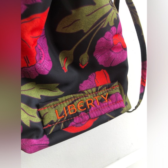 LIBERTY of London Small Crossbody Pouch Style Purse Bag Poppy Print EXCELLENT - Picture 4 of 8